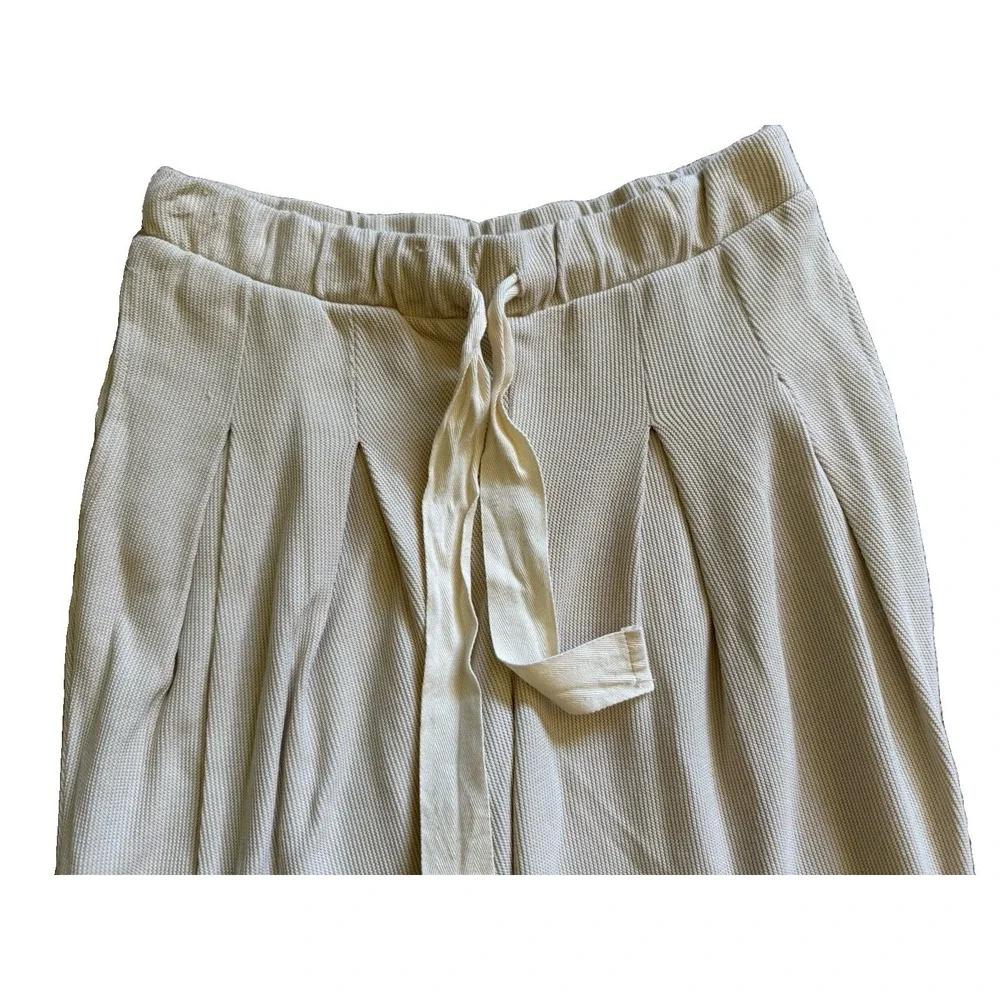 Free People Beach High Waisted Wide Leg Pants Beige Size Medium